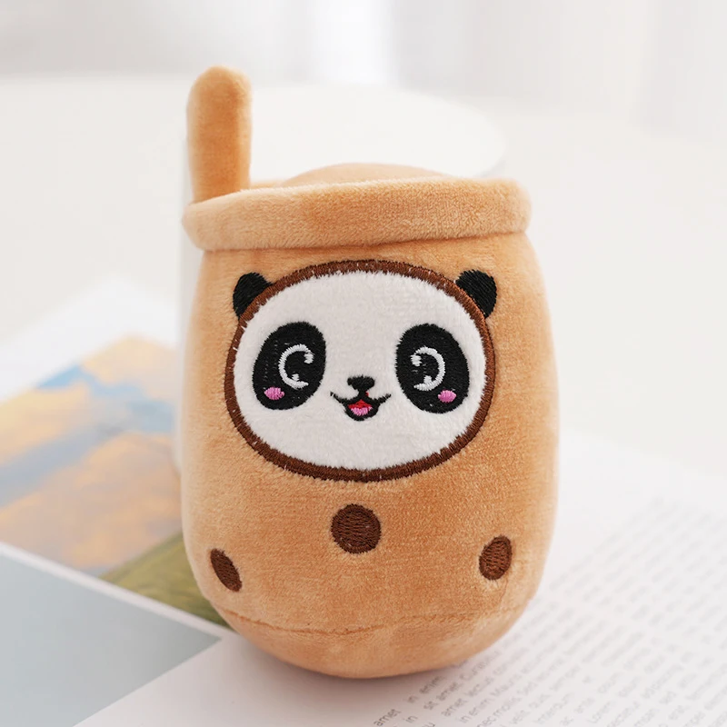 Cute Panda Milk Tea Keychain Boneca Boba recheada, Soft Plush Toy, Pingente, Kawaii, Bag Decor, Presentes de aniversário para meninas, crianças, quente, 1Pc