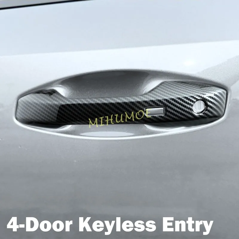 

For 2025-2026 Nissan Armada Patrol Y63 Carbon Fiber Car Door Handle Strip Cover Trims Accessories w/ Keyless LHD