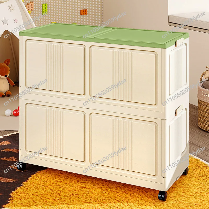 Foldable Toy Bin,Rolling Movable Storage,Large Capacity Space-Saving,Heavy-Duty for Study/Bedroom,Toy Organizer