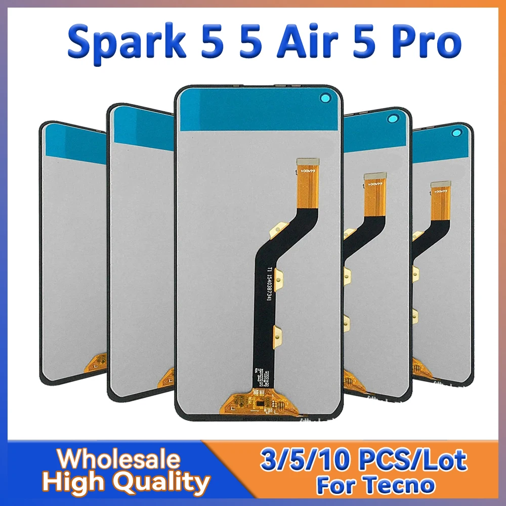 

3/5/10 шт. в партии для Tecno Spark 5 KD7H ЖК-экран с сенсорной сборкой Spark 5 Air 5 Pro KD7