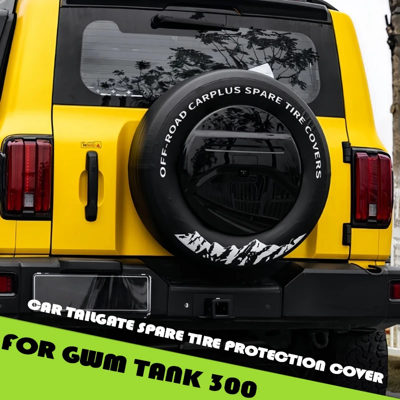 Car Tailgate Spare Tire Protection Cover Fit for GWM Tank 300 Auto Thickened Imitation Leather Tire Cover Car Upgrade Parts