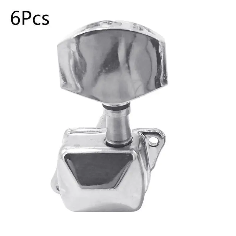 Set of 6, Semi-Closed Guitar String Tuning Pegs Guitar String Button Tuner Machine Heads for Acoustic Electric Guitars