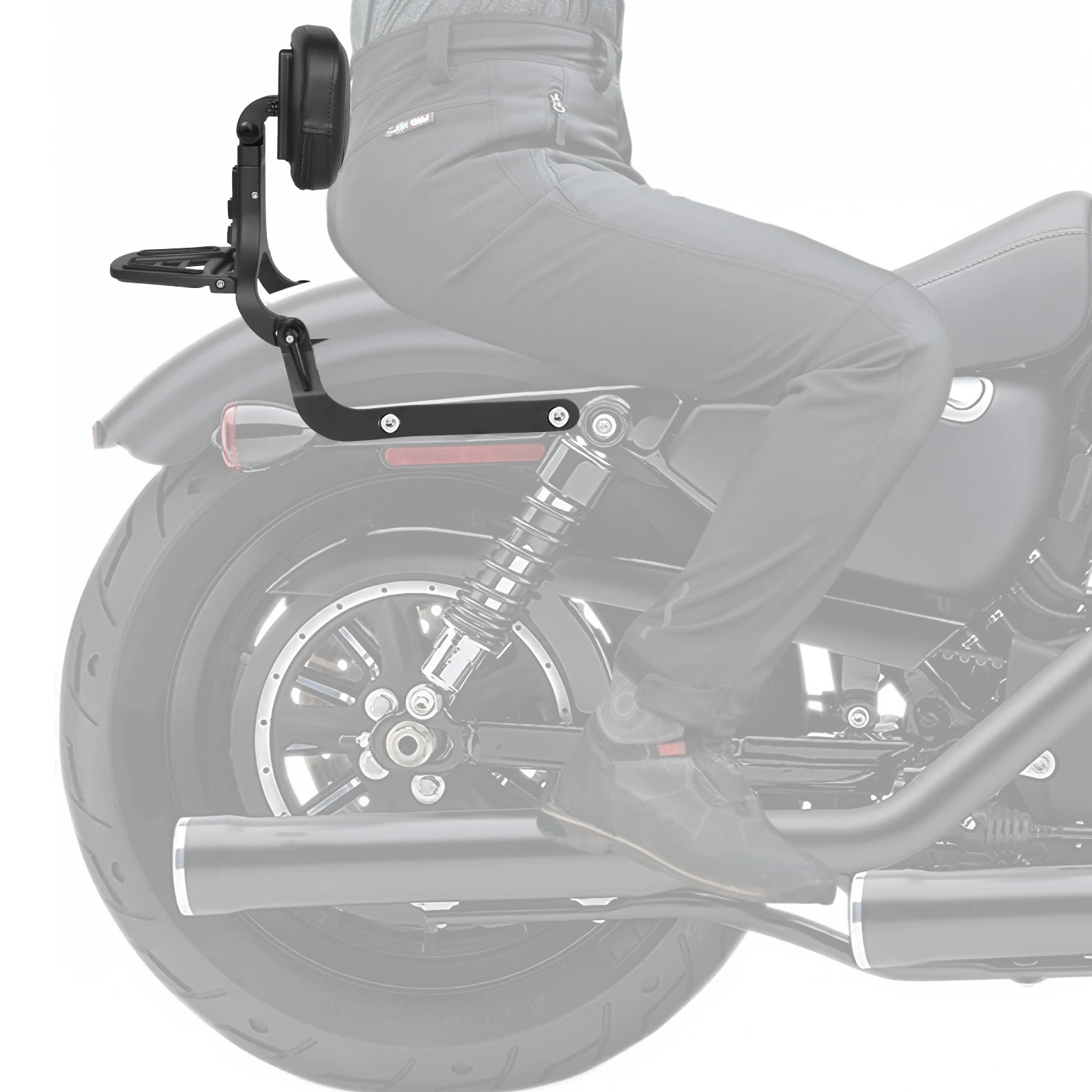 

Motorcycle Backrest Passenger Rear Backrest Pad with Docking Hardware Kit Fit for Harley XG750/500 Street750/500 14-22