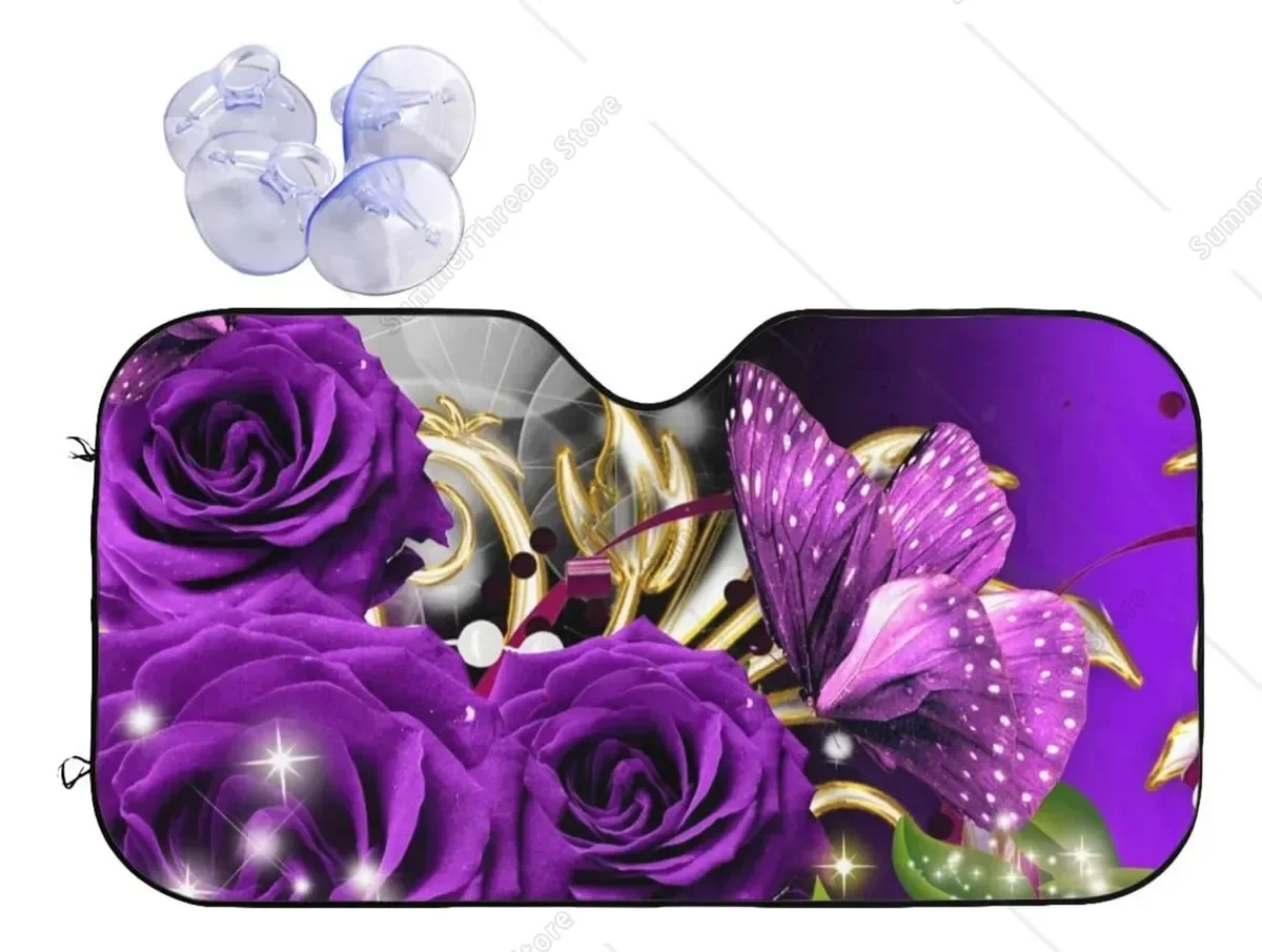 

Car pink purple butterfly windscreen parasol