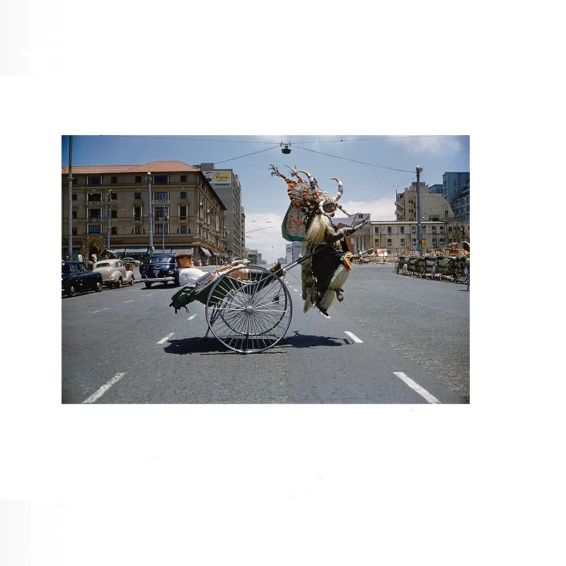 Slim Aarons 'Rickshaw, South Africa' Print Art Canvas Poster, Living Room, Home Wall Decor Picture