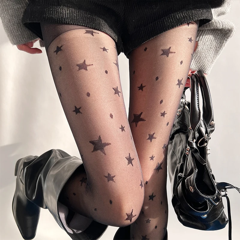 Neue Star Wave Dot Strümpfe, dünne, durchsichtige Strumpfhose, hohe Elastizität, sexy, reine Versuchung, dünne Strümpfe zum Auszeigen, ohne Schrittöffnung