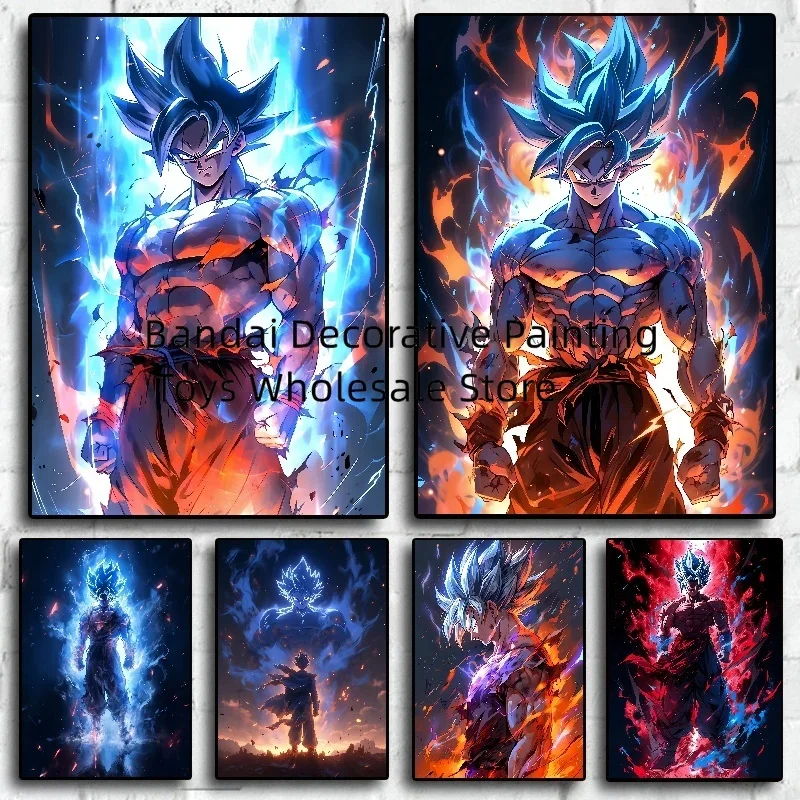 

Vintage Posters Dragon Ball Peripheral Anime figures Vegeta Goku Picture Art Canvas Painting for Kids Bedroom Mural Decor Gifts