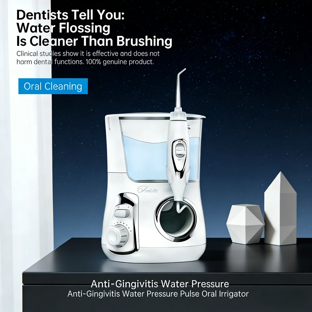 

Professional Electric Dental Flosser 10 Modes 5 Nozzles 800ML Water Tank Home Oral Irrigator