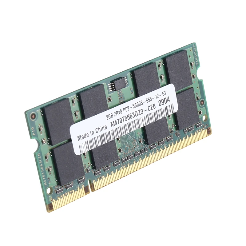 DDR2 2GB RAM Memory PC2 5300 Laptop RAM Memoria SODIMM RAM Accessories Component Parts 667Mhz Memory 200Pin RAM Memory