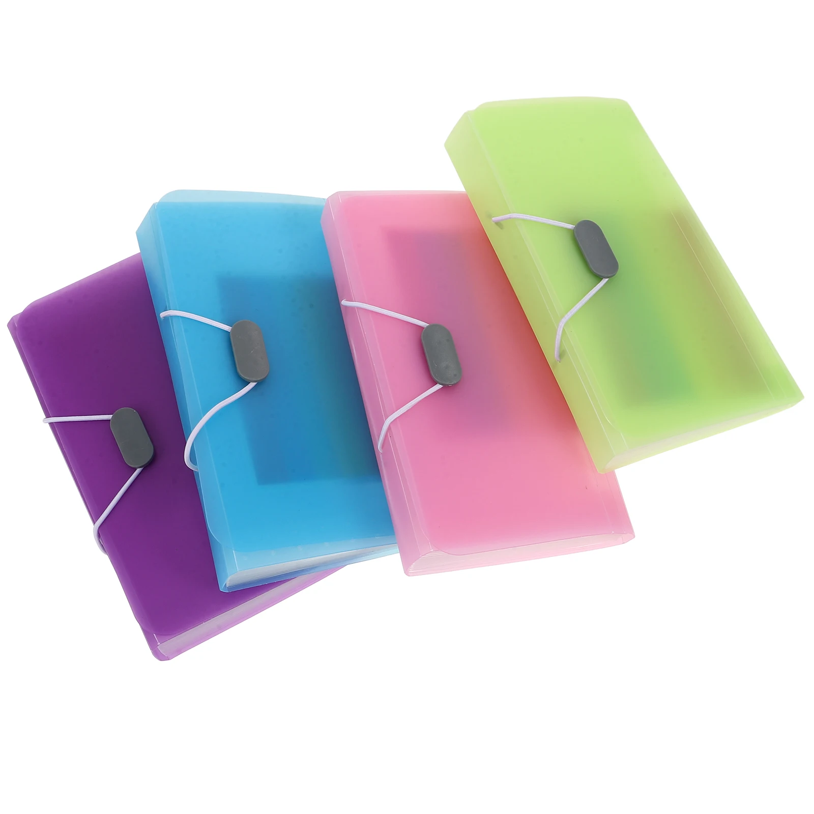 

4 Pcs File Folder Candy Color A6 Mini Accordion Organizer for Bills Receipts Contracts Tax Documents Lightweight