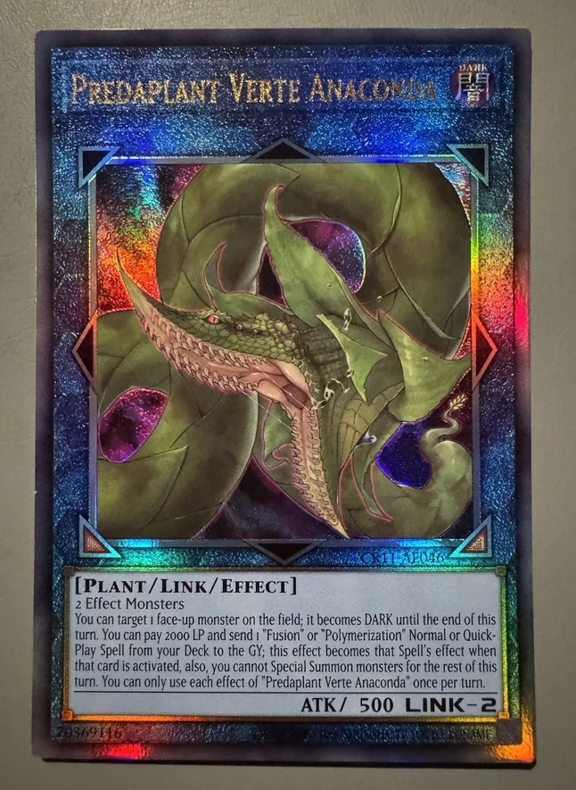 Yugioh KONAMI Duel Monsters CR11-AE046 Predaplant Verte Anaconda Ultimate Rare Asian English Collection Mint Card