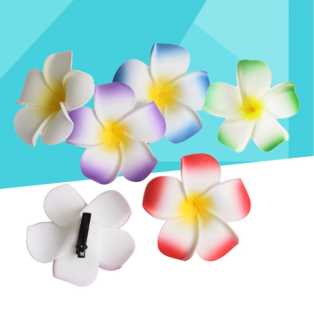 12 Pcs Hair Clip Hawaiian Decorations Plumeria Make up 12pcs Flowers for Accessories