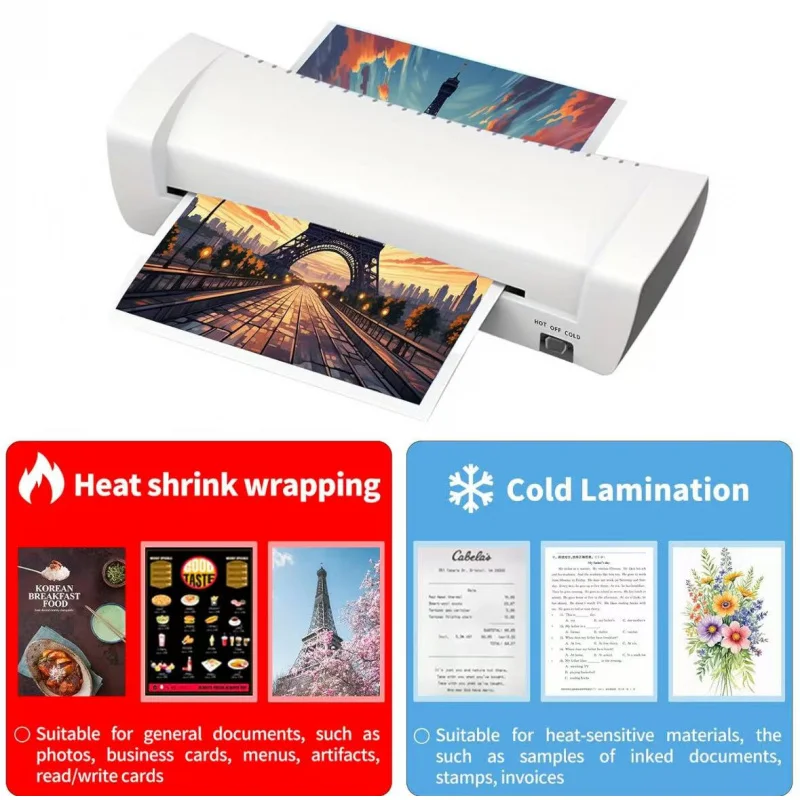 Laminazione termica e a freddo Doppio uso L200Macchina per sigillare plastica con set multipezzoA4Macchina per termosaldatura Ossidazione anti-inceppamento
