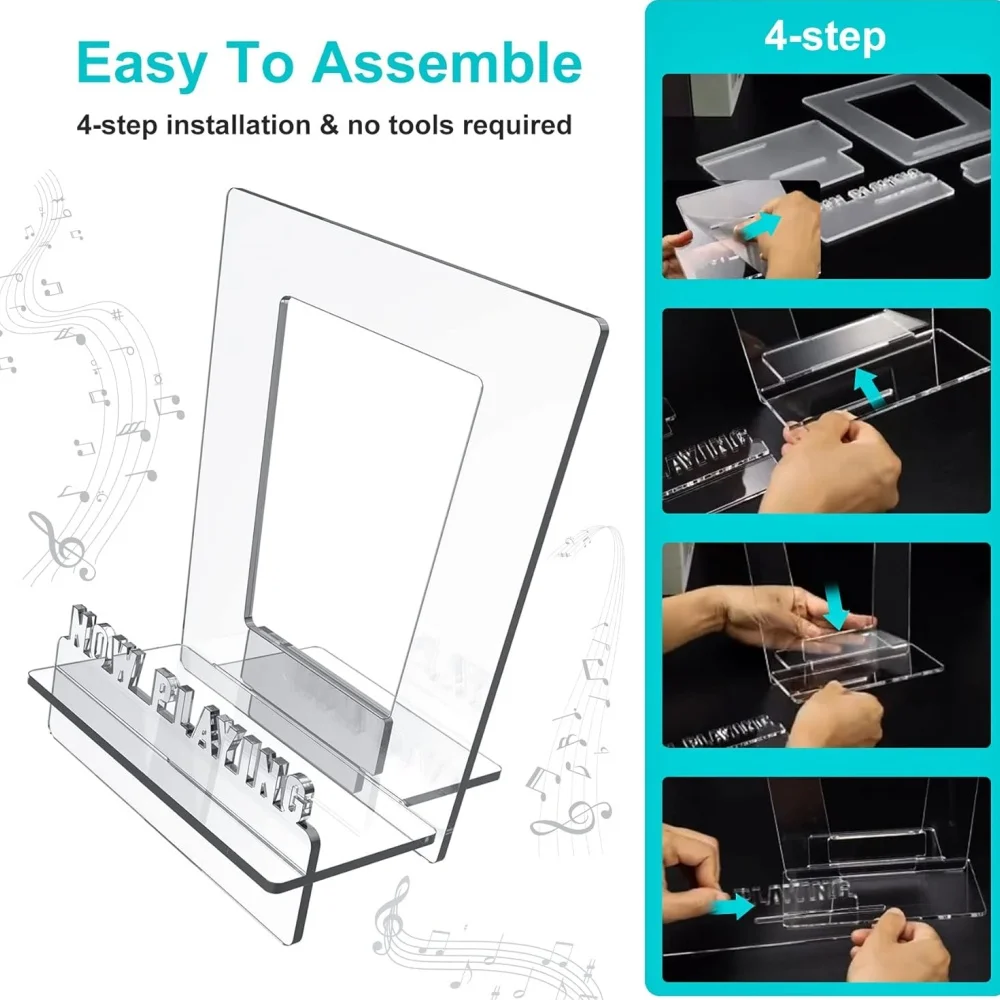 Vinyl Record Stand 3D Retro Holder For Vinyl Record acrylic Record Stand Vinyl Album Record Holder LP Vinyl Record Display Stand