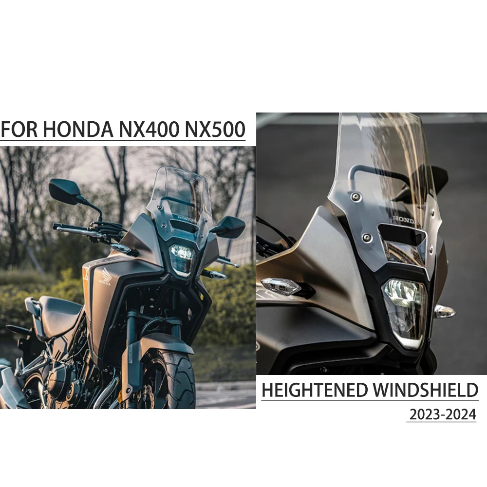 

For Honda NX400 NX500 High Definition Windshield 2023-2024 Definition Wear-Resistant Transparent Front Front Windshield Panel