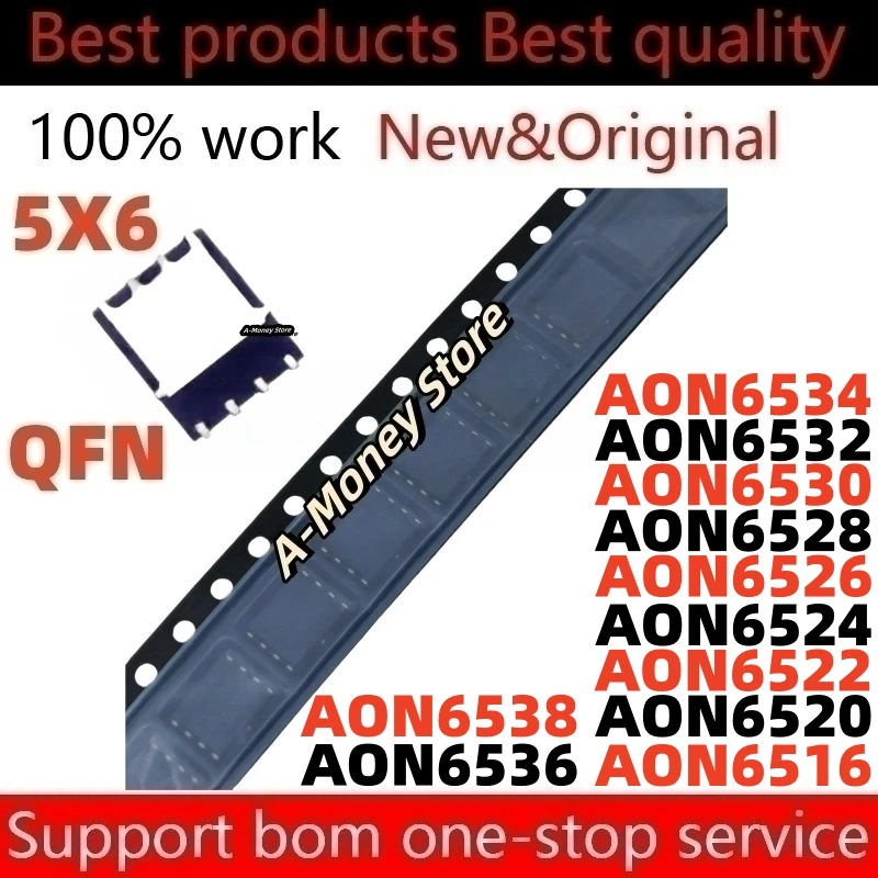 

(5pcs)AON6520 AON6516 AON6522 AON6524 AON6526 AON6528 AON6530 AON6532 AON6536 AON6538 AON6534 QFN-8