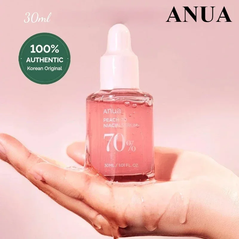 Anua Skin Care Originales Peach 70% Niacinamide Serum Facial Whitening Remove Black Heads Moisturizing Shrink Pores 30ml