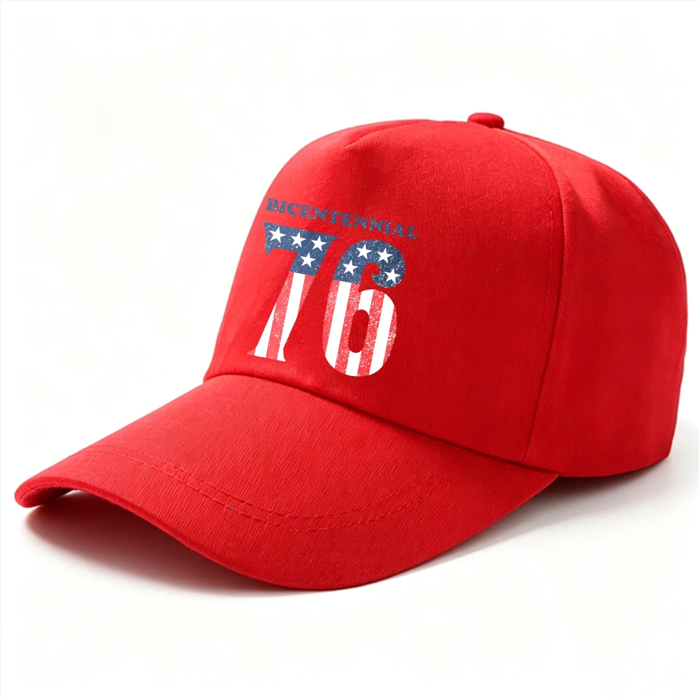 Bicentennial 76 Vintage  American Flag Number Dad Hat Patriotic 4th of July Independence Day Cotton Adjustable Baseball Cap Gift