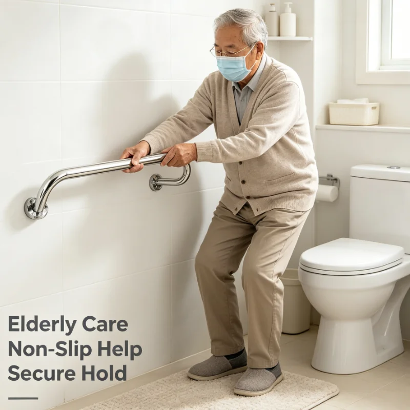 Stainless Steel Bathroom Safety Grab Bar Wall Mounted Non Slip Assist Handle For Shower Bathtub Toilet Stability Support