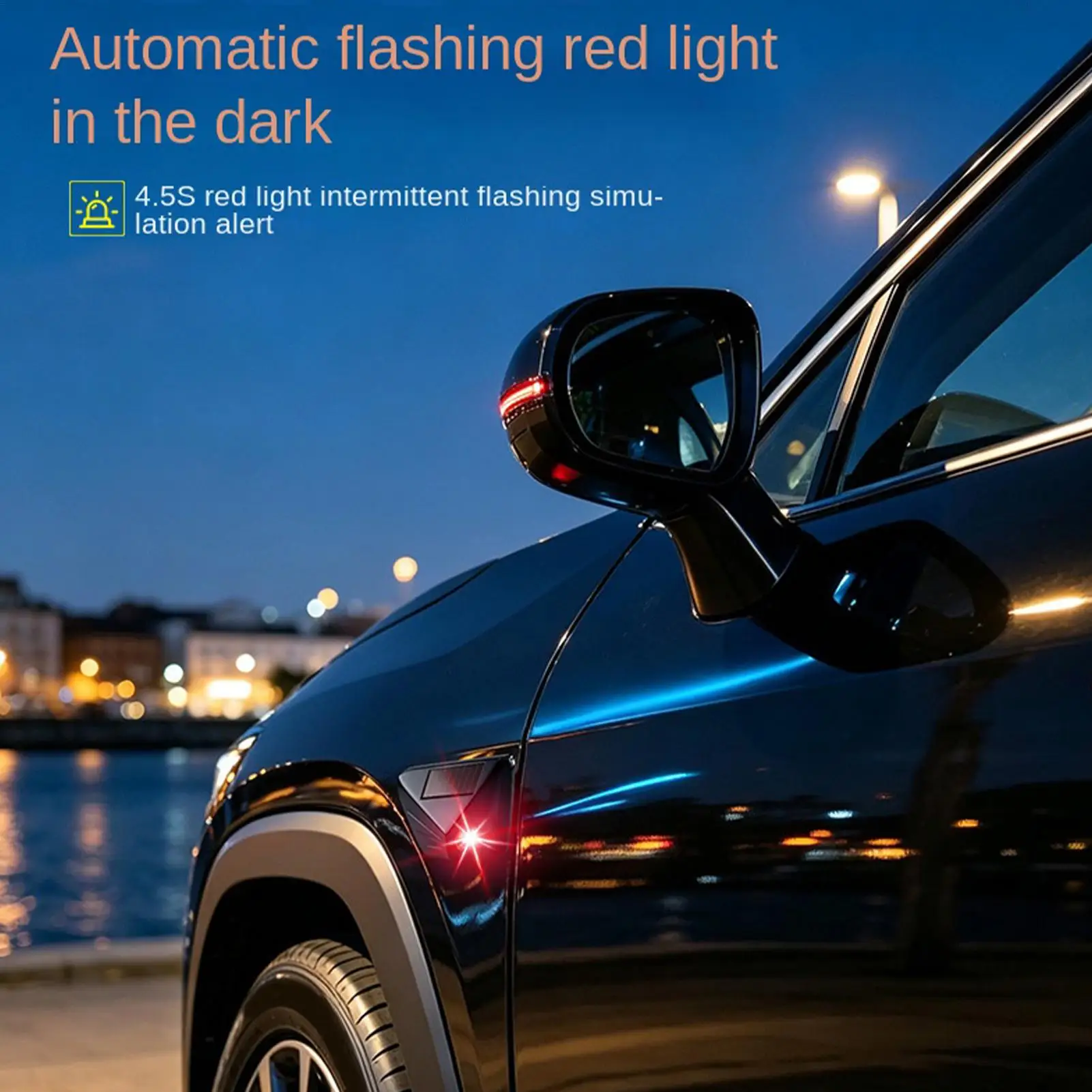Solar Powered Light For Car Waterproof Self-Adhesive Simulated Camera Lamp Solar Powered LED Car Light For Sedan Truck SUV RV