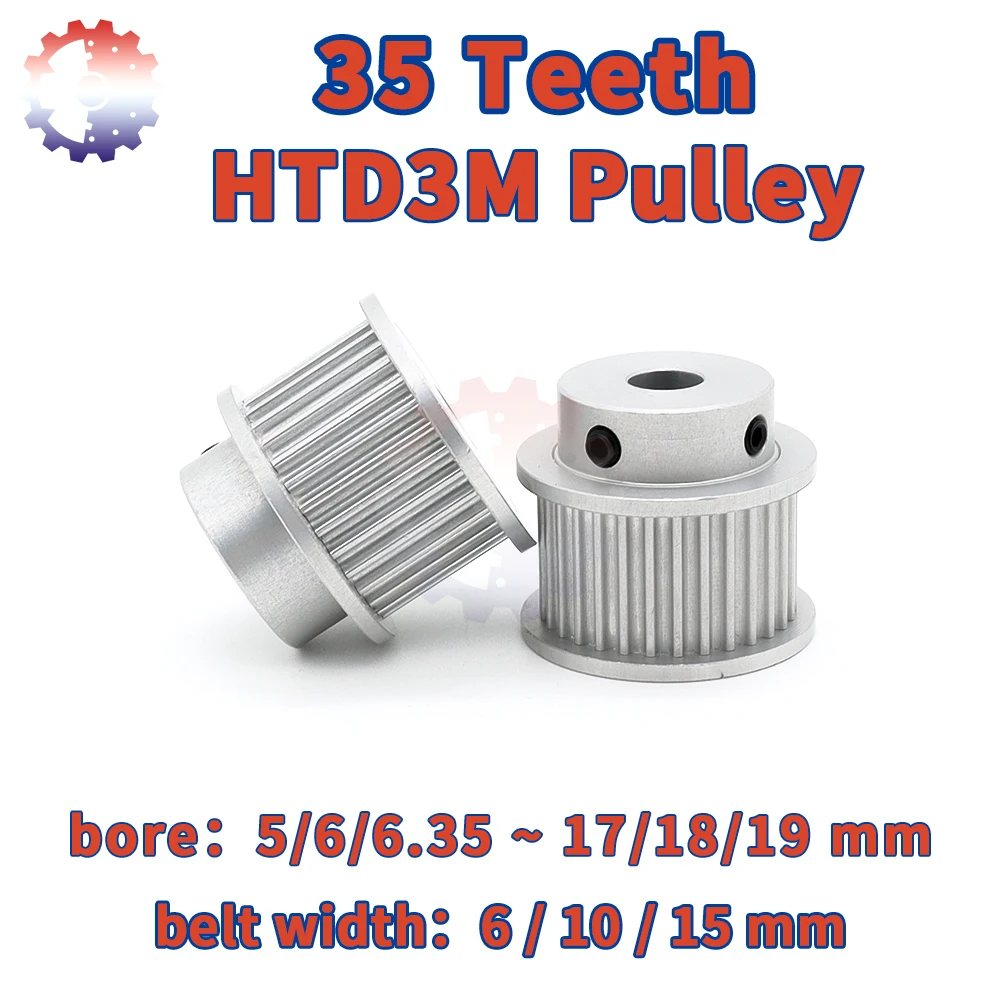 35Teeth HTD 3M Timing Pulley 35T 35 Teeth HTD 3M Pulley Belt Width 6 10 15mm Bore 5/6/7~18/19mm HTD3M Pulley Synchronous Wheels