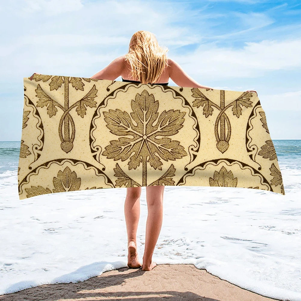 Geometric Flowers Luxury European and American Pattern Beach Towel Super Quick Dry Bath Towels for Swimming Water Absorbent Yoga