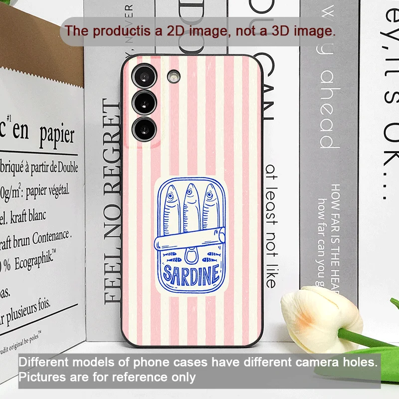 Afbeelding 3: Schattige gestreepte patroon sardines kleurige vis grappige telefoonhoes voor OPPO Reno 13 12 F 11 10 Pro Plus Find X8 X5 X3 Lite A58 zachte hoes
