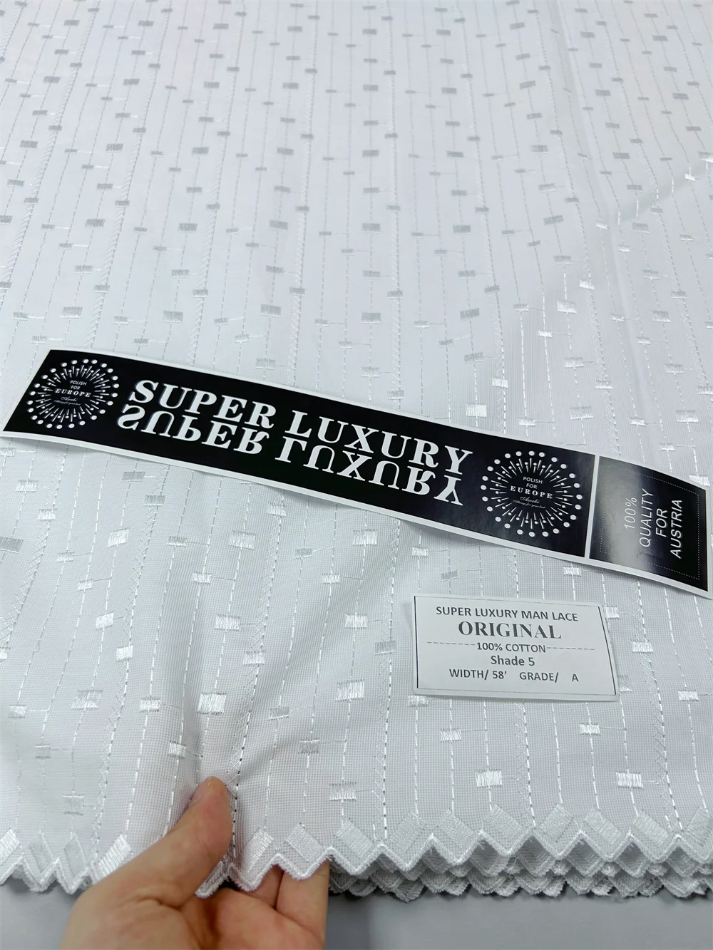 

Soft Pure Men White Cotton 100% Holed Embroidery African Swiss Voile Lace fabric Nigerian Garment Sewing Clothes Skin Healthy XX