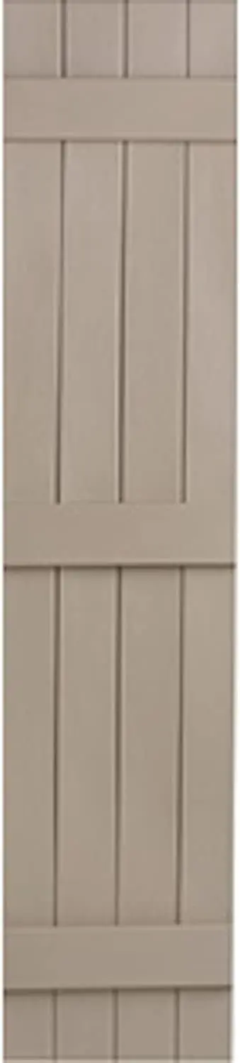 Polaris Homeside 4 Board and Batten Joined Vinyl Shutters (1 Pair) 14-1/2in. x 35in. - 050 Black