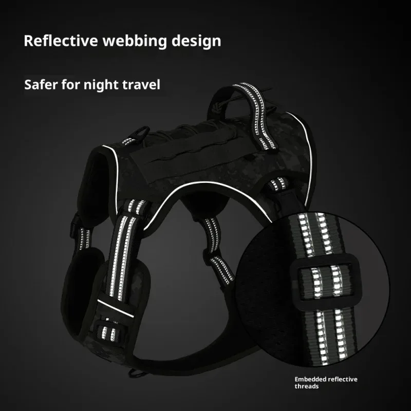 Large Dog Tactical Vest Multi-Function MOLLE-Compatible Harness With Anti-Pull Design For Outdoor Training Gear_voghion.com