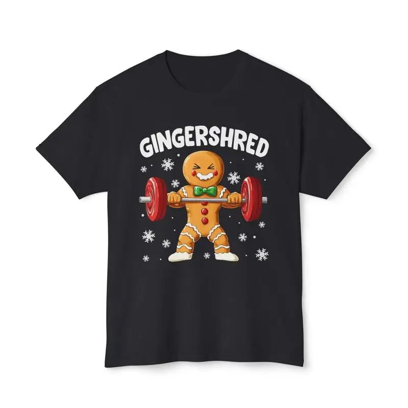 

Funny Gingerbread Man Lifting Weights Gingershred T shirt