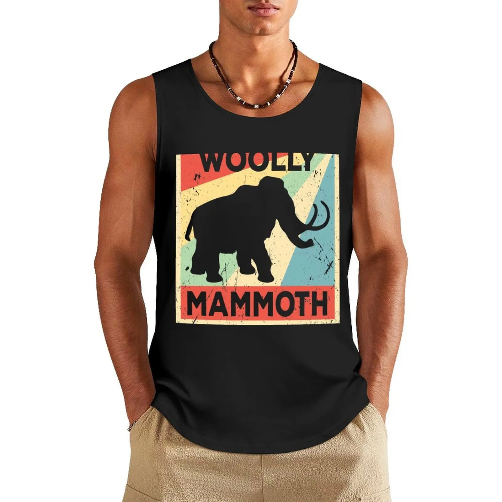 

Woolly Mammoth Vintage Tank Top summer clothes for men summer clothes Men's gym training weight vest