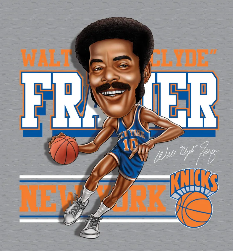 Walt Frazier Caricature Men T shirt Sport Grey All Sizes S to 5XL JJ3993