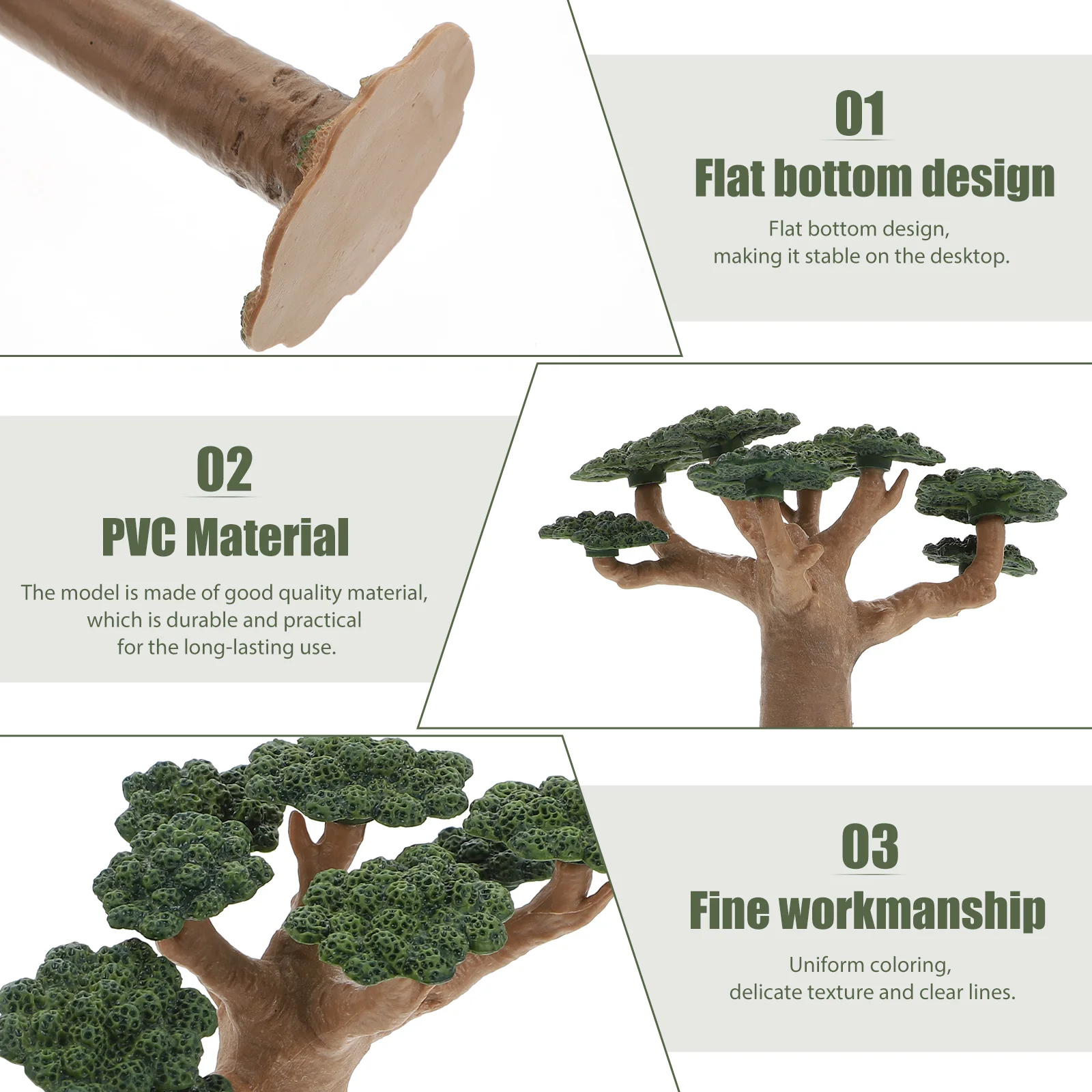 Mini modelo de árbol, planta verde desierto, adorno de escritorio, diseño de bebé, árboles de arquitectura