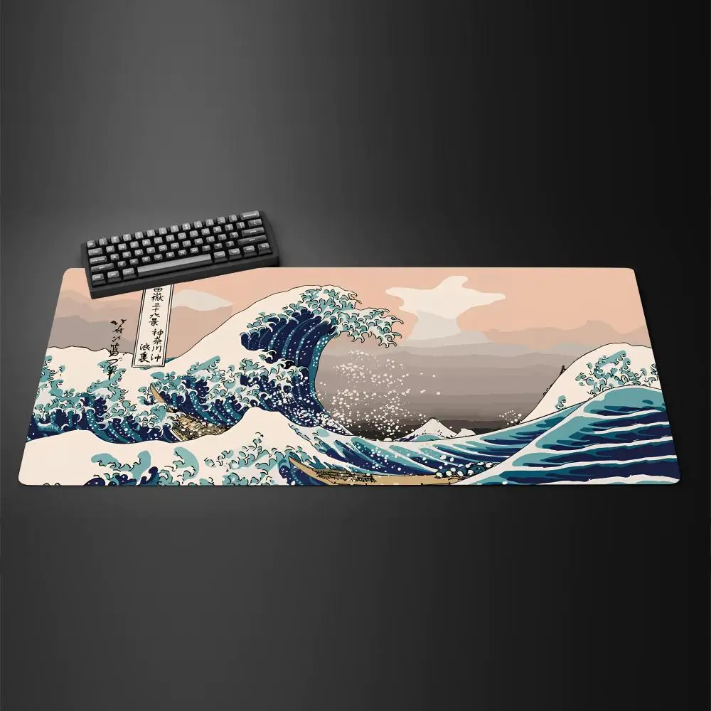 

Kanagawa Great Waves Mouse Pad Large Rubber Anti-slip PC Desk Accessories Mousepad for Offices and Gamer Keyboard Mats Decor Mat