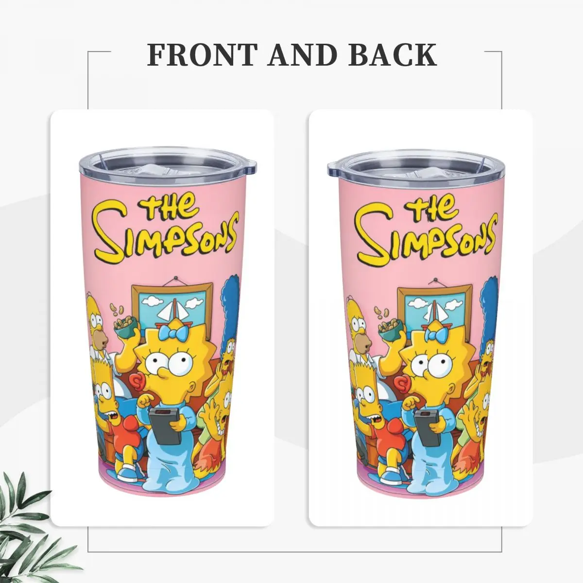 Stainless Steel Tumbler S-Simpsons TV Poster Thermal Mug Leakproof Cold Drink Mugs Cup Beach Design Water Bottle