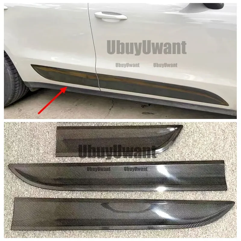 Protección de puerta de coche para Porsche Macan, cubierta de placa de puerta de fibra de carbono, Kit de carrocería embellecedor, estilo adicional 2014 2015 2016 2017 2018 2020