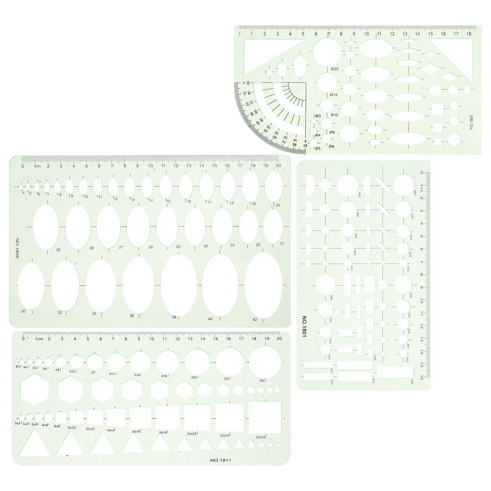 4 szt. Geometryczne szablony do rysowania w kształcie koła i owalu, plastikowe szablony do kreślenia dla artystów, dzienników, narzędzi rzemieślniczych, prowadnica do kół