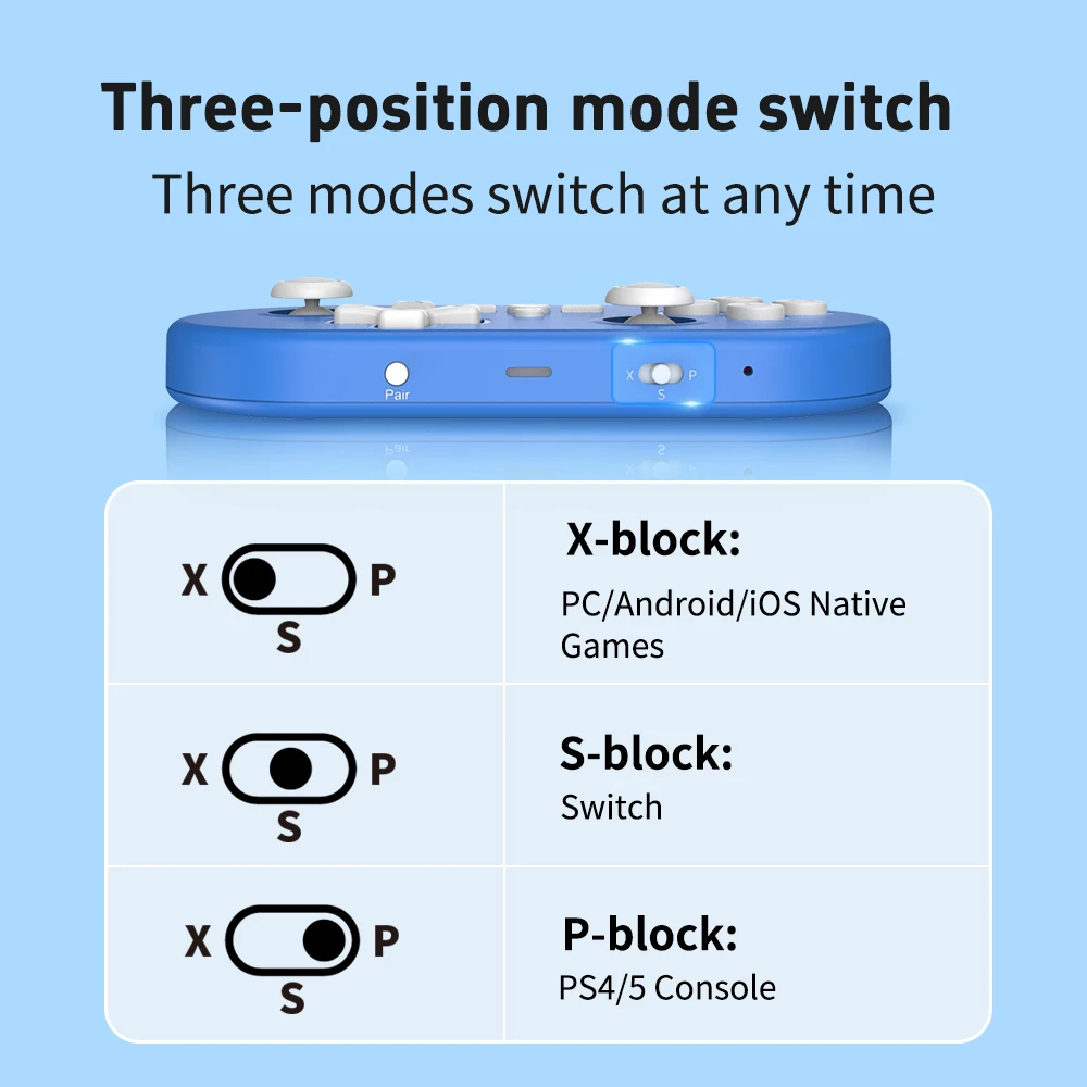 Bluetooth-Controller, kompatibel mit PC/iOS/Android/Switch/PS, Xbox Game Pass, Gyroskop-Bewegungssteuerung, Motorvibration Feedba