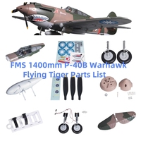 FMS 1400mm P-40B Warhawk Flying Tiger RC Airplane Aircraft Parts Battery Tray Exhaust Pipe Propeller Retract Wheel Spinner