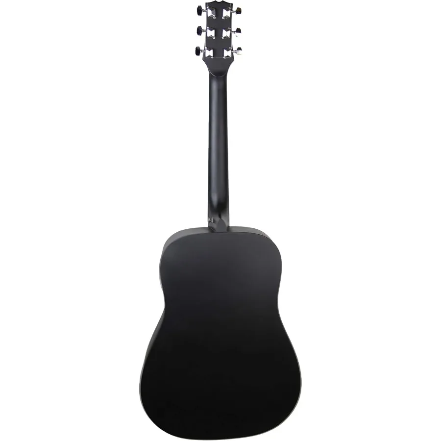 جيتار صوتي S35 Dreadnought - حزمة سوداء غير لامعة مع غطاء واقٍ مزخرف لهاتف آيفون وحزام موالف يختار كتاب تعليمي أوستن بازار