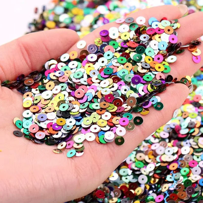 1000pcs 4mm Silver Film Sequins Flat Round PVC Loose Sequin Paillettes for Needlework Jewelry Making DIY Crafts Sewing 5g