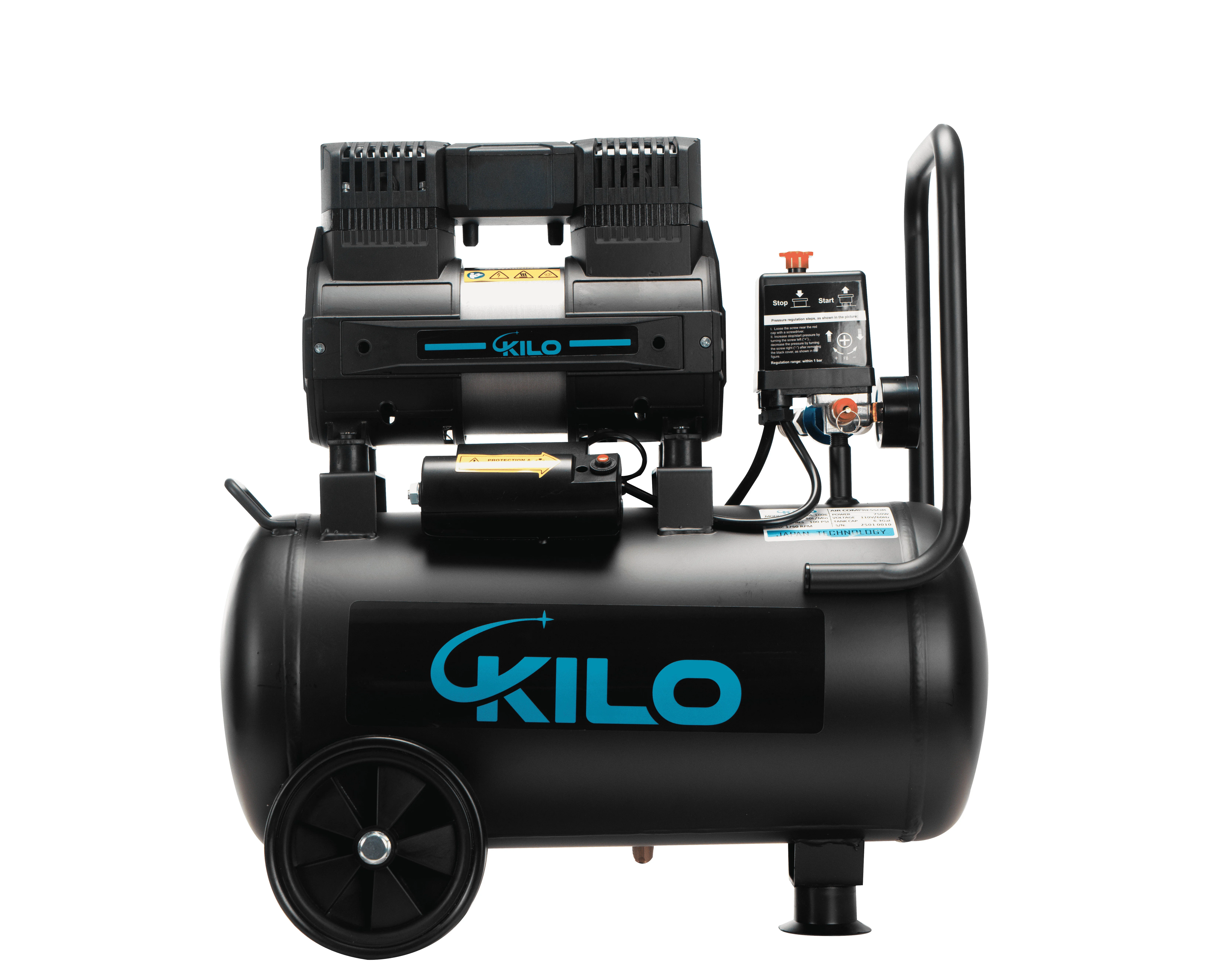 ضاغط هواء خالي من الزيت 6.3 جالون 1.0 حصان Max.116 رطل لكل بوصة مربعة ضغط 60 ديسيبل فائق الهدوء لإصلاح السيارات طلاء رذاذ تضخم الإطارات