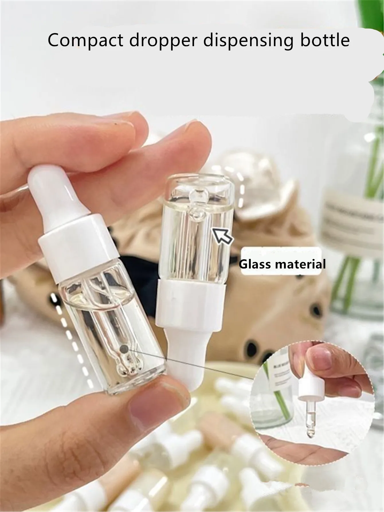 Glass Dropper Subpackage Bottle Pipette Can Subpackage Original Liquid Makeup Remover Essence Essential Oil Silicone Glass Dropp