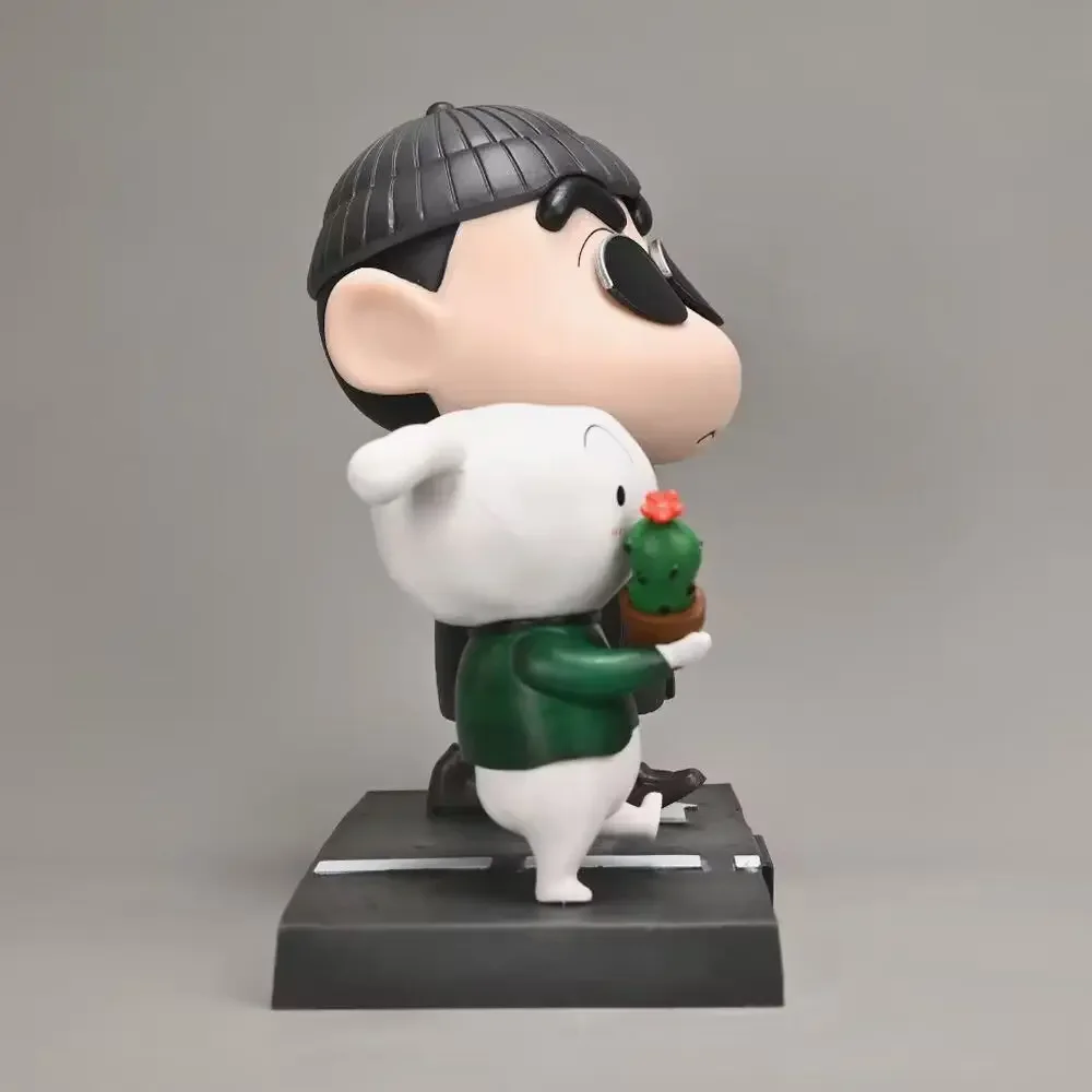 19cm Crayon Shin-Chan Nohara Shinnosuke Shiro Anime Figure Cosplay Manga Statue Pvc Collectible Model Action Figurine