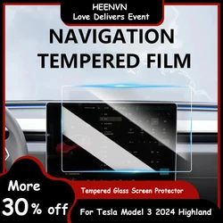 Protector de pantalla de vidrio templado para Tesla Model 3 2024 Highland, consola central, película HD, protección de pantalla, accesorios