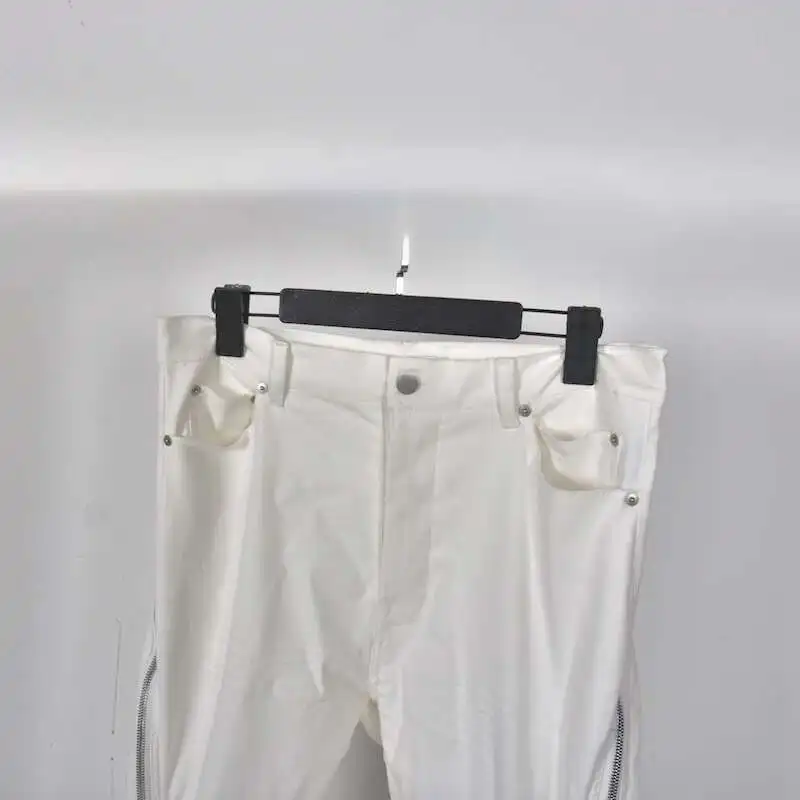 HKSH Men New RO High Street Double Line Zipper Cotton Jeans Casual Long Denim Flare Pants Personalized Streetwear Fashion HK3908