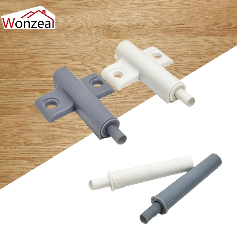 

4PCS White Gray Cabinet Catches Door Damper Buffers For Door Stop Kitchen Cupboard Quiet Drawer Soft Close Furniture Hardware