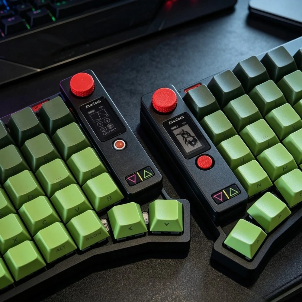 Dual Mouse ZitaoTech Corne Sofle Split Keyboard Kit Little Red Dot Knob/Screen/CNC Aluminum Case ZMK Gamer Wireless Keyboard