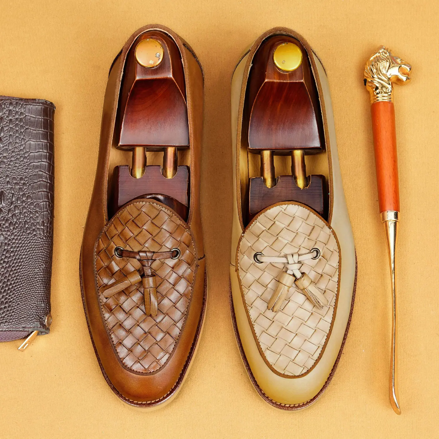 

Woven Tassel Loafers Men's New Summer Breathable British Style Slip-on Lazy Business Casual Leather Shoes